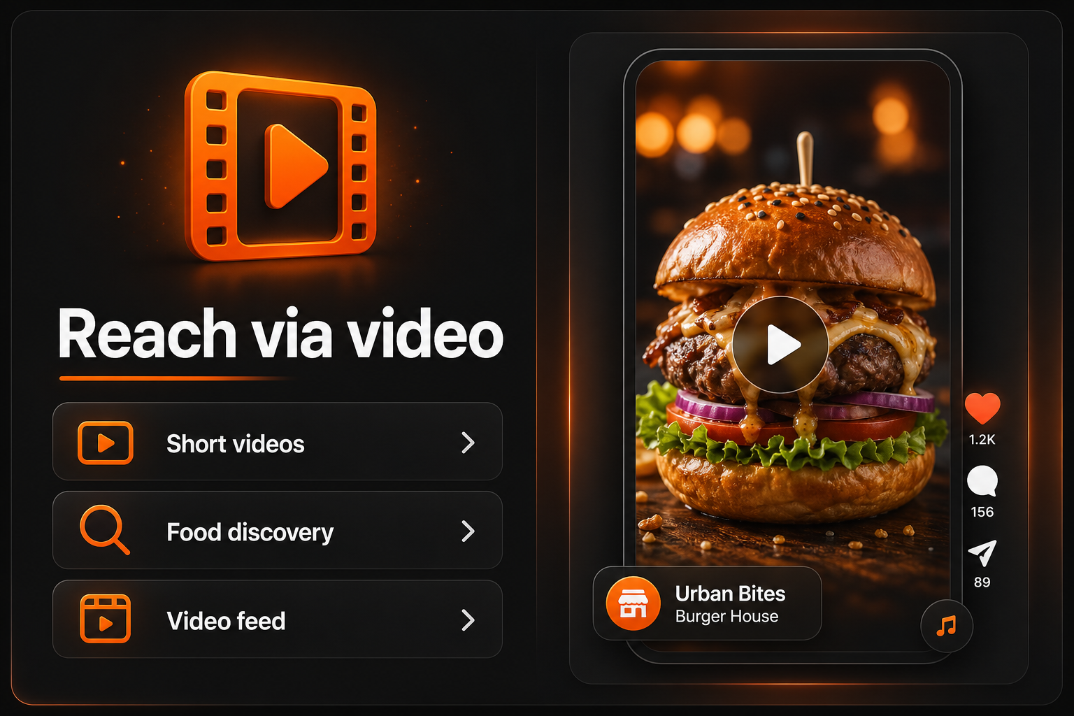 Foonfood — reach diners via short-form video